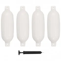 Фендери за лодка, 4 бр, бели, 58,5x16,5 см, PVC