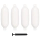 Броня за лодка 4 бр бяла 58,5x16,5 см PVC