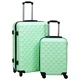 Комплект твърди куфари с колелца, 2 бр, мента, ABS