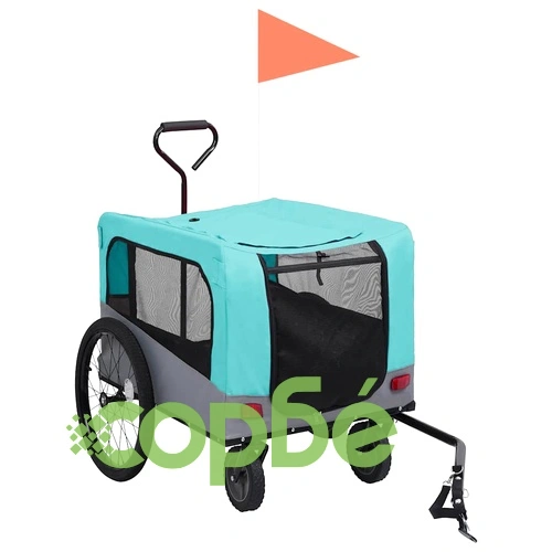 2-в-1 Кучешко ремарке за велосипеди и джогинг, синьо и сиво ➤ топ цена ➤ sorbe.bg