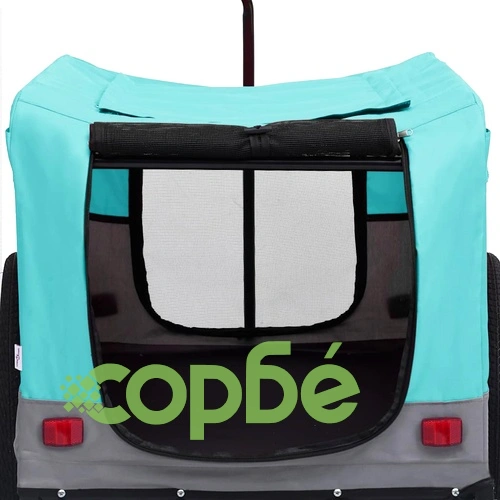 2-в-1 Кучешко ремарке за велосипеди и джогинг, синьо и сиво ➤ топ цена ➤ sorbe.bg