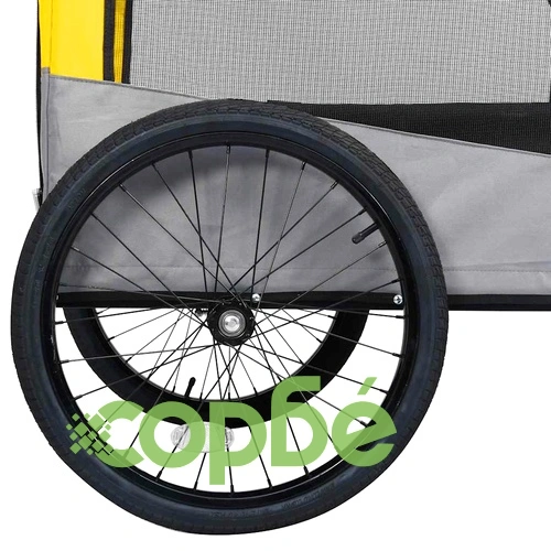 2-в-1 Кучешко ремарке за велосипеди и джогинг, жълто и сиво ➤ топ цена ➤ sorbe.bg