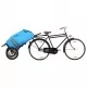Сгъваемо ремарке за велосипед с пазарска чанта синьо и черно