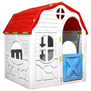 Сгъваема детска къща за игра с подвижна врата и прозорци