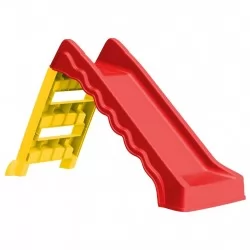 Сгъваема пързалка за деца, за закрито/открито, червено и жълто