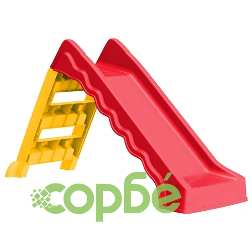 Сгъваема пързалка за деца за закрито и открито червено и жълто ➤ топ цена ➤ sorbe.bg