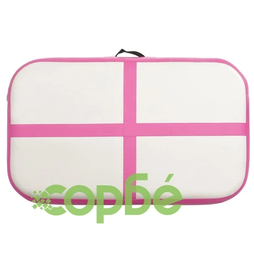 Надуваем дюшек за гимнастика с помпа, 60x100x20 см, PVC, розов ➤ топ цена ➤ sorbe.bg