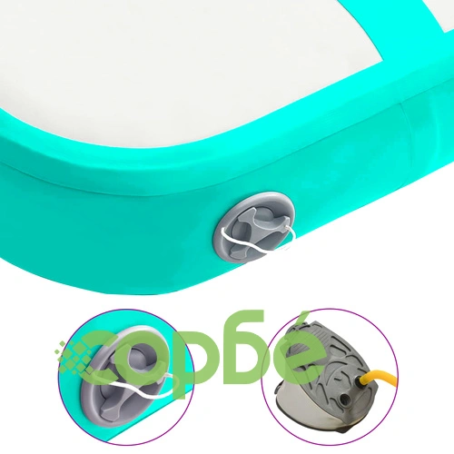 Надуваем дюшек за гимнастика с помпа, 60x100x20 см, PVC, зелен ➤ топ цена ➤ sorbe.bg