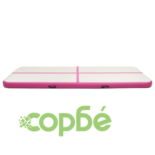 Надуваем дюшек за гимнастика с помпа, 300x100x15 см, PVC, розов ➤ топ цена ➤ sorbe.bg