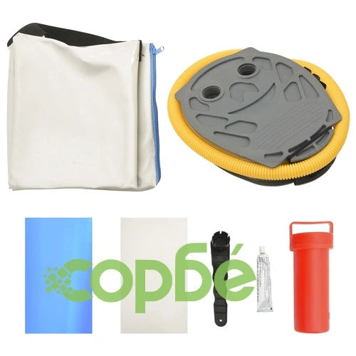 Надуваем дюшек за гимнастика с помпа, 300x100x15 см, PVC, син ➤ топ цена ➤ sorbe.bg