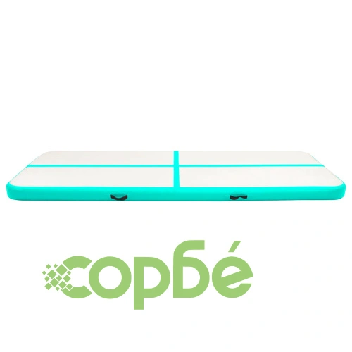 Надуваем дюшек за гимнастика с помпа, 300x100x15 см, PVC, зелен ➤ топ цена ➤ sorbe.bg