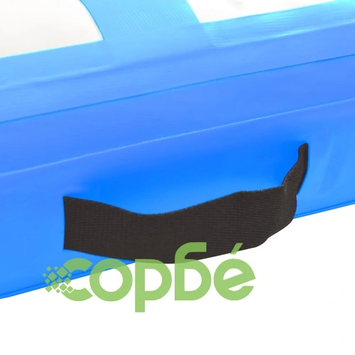 Надуваем дюшек за гимнастика с помпа, 400x100x15 см, PVC, син ➤ топ цена ➤ sorbe.bg