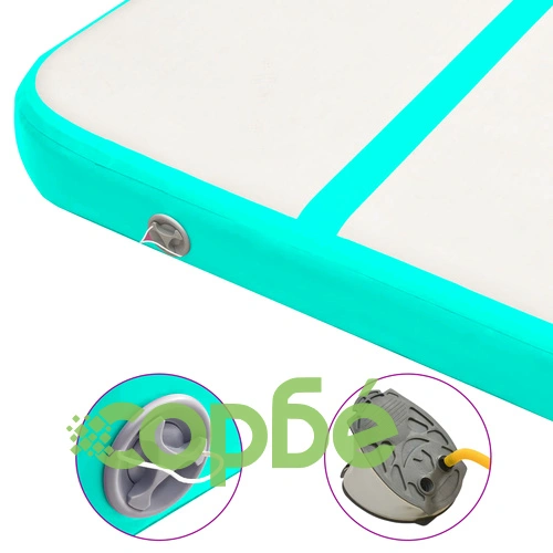 Надуваем дюшек за гимнастика с помпа, 500x100x15 см, PVC, зелен ➤ топ цена ➤ sorbe.bg