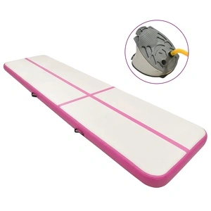 Надуваем дюшек за гимнастика с помпа, 700x100x15 см, PVC, розов