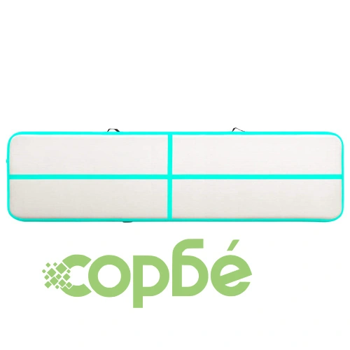 Надуваем дюшек за гимнастика с помпа, 700x100x15 см, PVC, зелен ➤ топ цена ➤ sorbe.bg