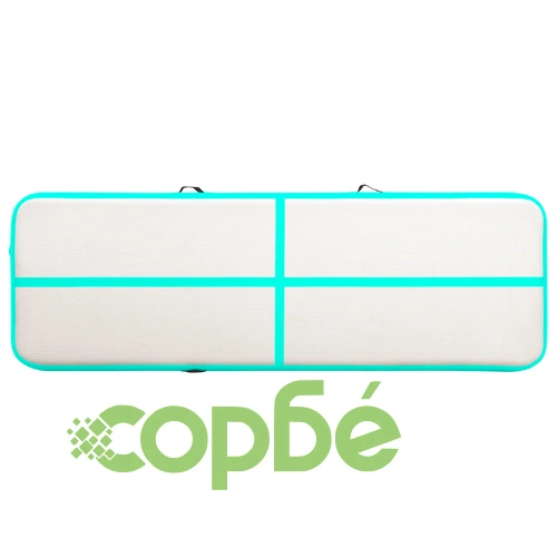 Надуваем дюшек за гимнастика с помпа, 300x100x20 см, PVC, зелен ➤ топ цена ➤ sorbe.bg