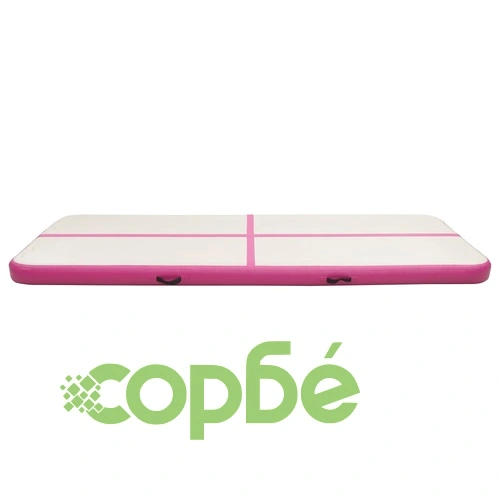 Надуваем дюшек за гимнастика с помпа, 400x100x20 см, PVC, розов ➤ топ цена ➤ sorbe.bg