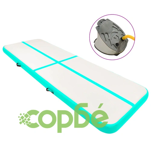 Надуваем дюшек за гимнастика с помпа, 400x100x20 см, PVC, зелен ➤ топ цена ➤ sorbe.bg