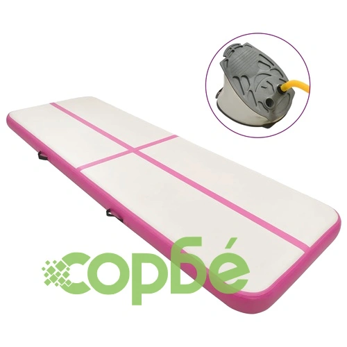 Надуваем дюшек за гимнастика с помпа, 500x100x20 см, PVC, розов ➤ топ цена ➤ sorbe.bg