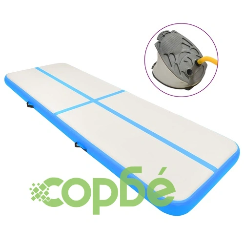 Надуваем дюшек за гимнастика с помпа, 500x100x20 см, PVC, син ➤ топ цена ➤ sorbe.bg