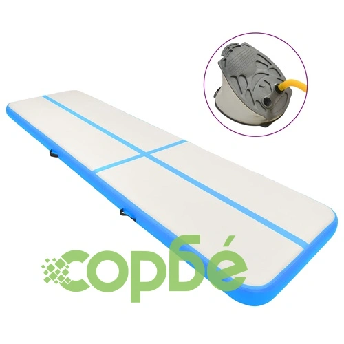 Надуваем дюшек за гимнастика с помпа, 600x100x20 см, PVC, син ➤ топ цена ➤ sorbe.bg