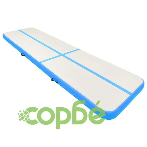 Надуваем дюшек за гимнастика с помпа, 600x100x20 см, PVC, син ➤ топ цена ➤ sorbe.bg