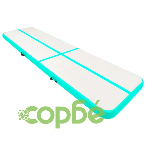 Надуваем дюшек за гимнастика с помпа, 600x100x20 см, PVC, зелен ➤ топ цена ➤ sorbe.bg