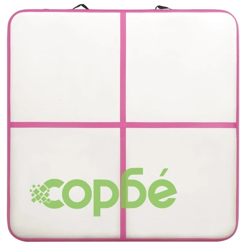 Надуваем дюшек за гимнастика с помпа, 200x200x10 см, PVC, розов ➤ топ цена ➤ sorbe.bg