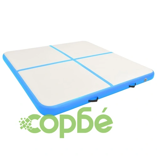 Надуваем дюшек за гимнастика с помпа, 200x200x10 см, PVC, син ➤ топ цена ➤ sorbe.bg