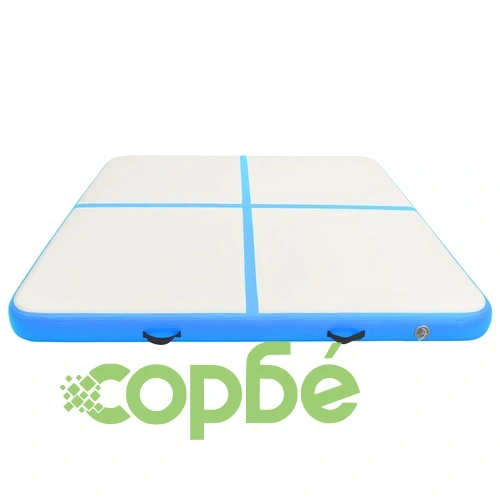 Надуваем дюшек за гимнастика с помпа, 200x200x10 см, PVC, син ➤ топ цена ➤ sorbe.bg