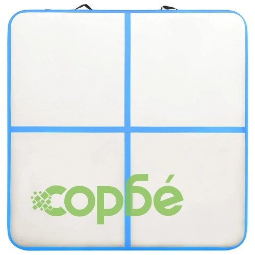 Надуваем дюшек за гимнастика с помпа, 200x200x10 см, PVC, син ➤ топ цена ➤ sorbe.bg