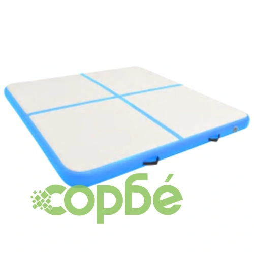 Надуваем дюшек за гимнастика с помпа, 200x200x15 см, PVC, син ➤ топ цена ➤ sorbe.bg