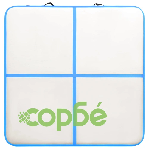 Надуваем дюшек за гимнастика с помпа, 200x200x15 см, PVC, син ➤ топ цена ➤ sorbe.bg