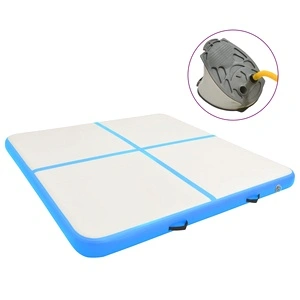 Надуваем дюшек за гимнастика с помпа, 200x200x20 см, PVC, син