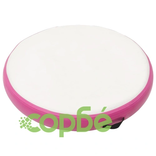 Надуваем гимнастически дюшек с помпа, 100x100x10 см, PVC, розов ➤ топ цена ➤ sorbe.bg