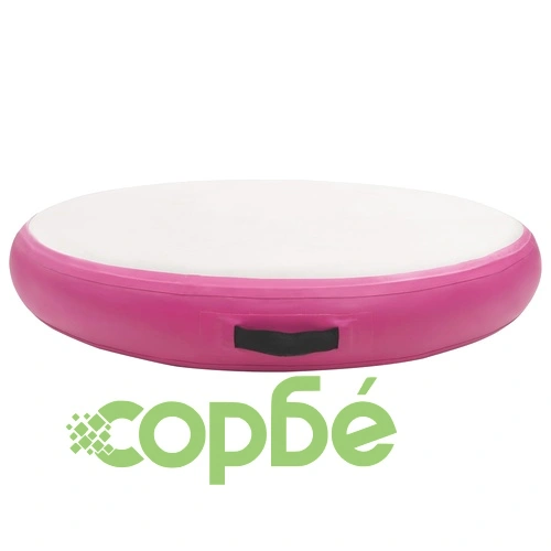 Надуваем гимнастически дюшек с помпа, 100x100x10 см, PVC, розов ➤ топ цена ➤ sorbe.bg