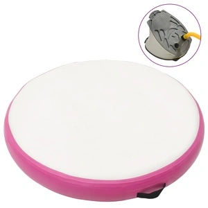 Надуваем гимнастически дюшек с помпа, 100x100x20 см, PVC, розов