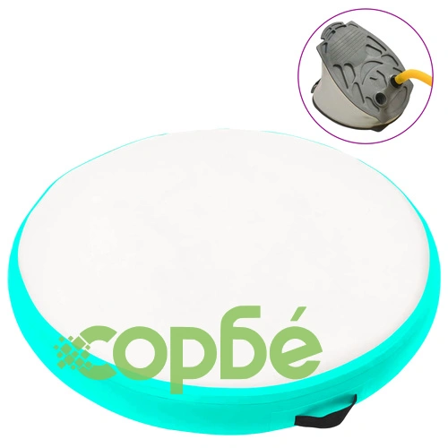 Надуваем гимнастически дюшек с помпа, 100x100x20 см, PVC, зелен ➤ топ цена ➤ sorbe.bg