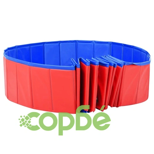 Сгъваем басейн за кучета, червен, 300x40 см, PVC ➤ топ цена ➤ sorbe.bg