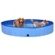 Сгъваем басейн за кучета, син, 200x30 см, PVC