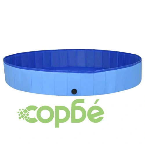 Сгъваем басейн за кучета, син, 200x30 см, PVC ➤ топ цена ➤ sorbe.bg