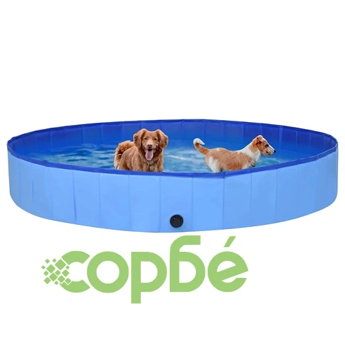 Сгъваем басейн за кучета, син, 300x40 см, PVC ➤ топ цена ➤ sorbe.bg