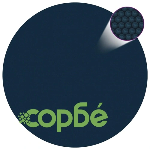 Плаващо соларно покривало за басейн, PE, 417 см, черно и синьо ➤ топ цена ➤ sorbe.bg