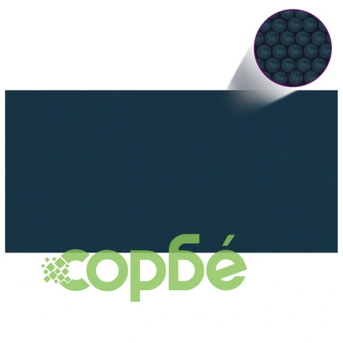 Плаващо соларно покривало за басейн PE 450x220 см черно и синьо ➤ топ цена ➤ sorbe.bg