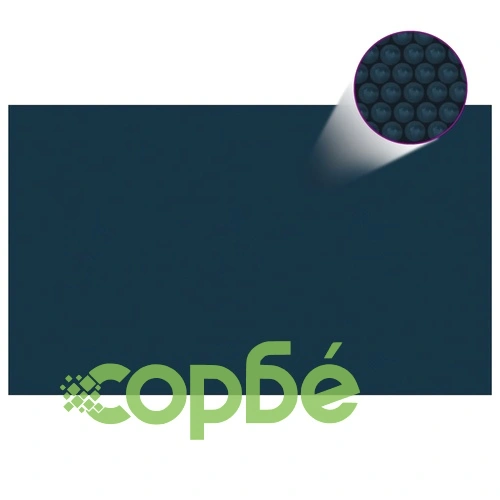 Плаващо соларно покривало за басейн PE 500x300 см черно и синьо ➤ топ цена ➤ sorbe.bg