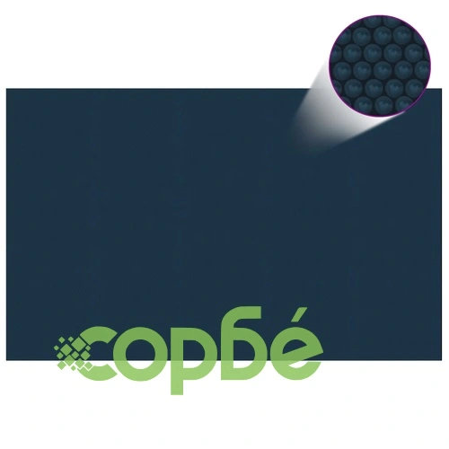 Плаващо соларно покривало за басейн PE 800x500 см черно и синьо ➤ топ цена ➤ sorbe.bg
