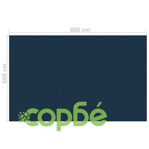 Плаващо соларно покривало за басейн PE 800x500 см черно и синьо ➤ топ цена ➤ sorbe.bg