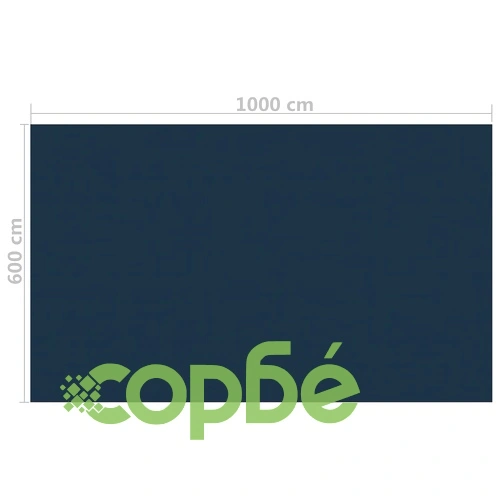 Плаващо соларно покривало за басейн PE 1000x600 см черно-синьо ➤ топ цена ➤ sorbe.bg