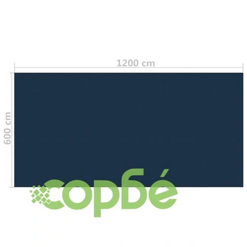 Плаващо соларно покривало за басейн PE 1200x600 см черно-синьо ➤ топ цена ➤ sorbe.bg