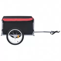 Товарно ремарке за колело, черно и червено, 65 кг